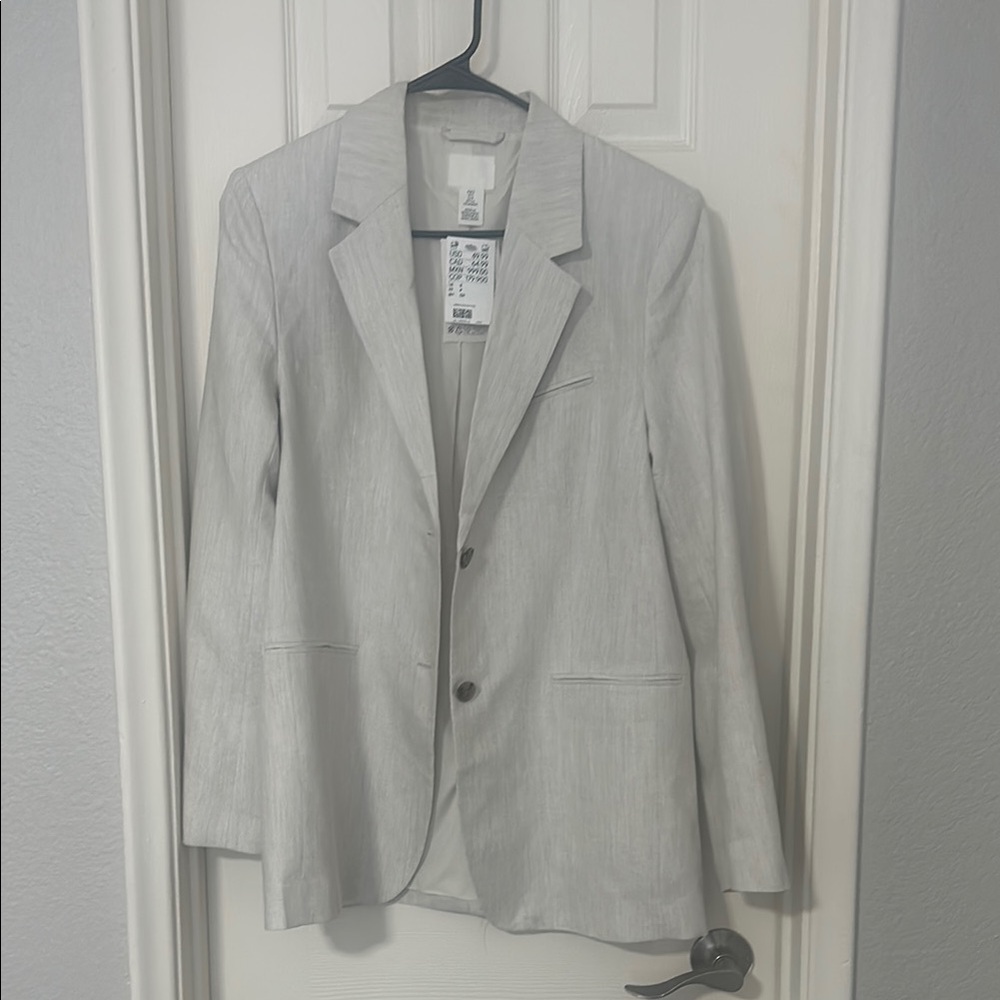 H&M Gray Blazer Professional Suit Jacket